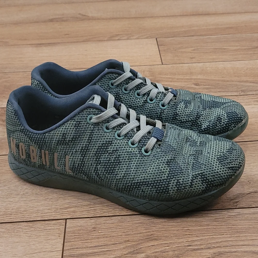NOBULL Project Turquoise Blue Abstract Workout Trainer Sz‎ 8 Mens Shoes Sneakers